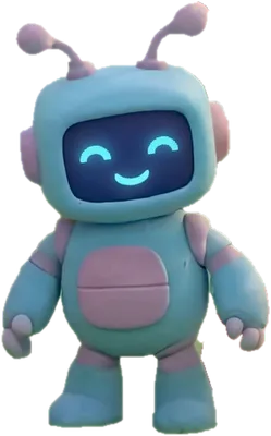 BeepBlue, a light blue robot with two curly antennae and a smiling screen face.
